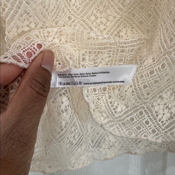 Free People Intimately Sweet Memories Turtleneck Long Sleeve Lace Top Sz Xs NWOT - Picture 5 of 6